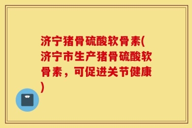 济宁猪骨硫酸软骨素(济宁市生产猪骨硫酸软骨素，可促进关节健康)