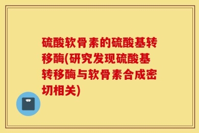 硫酸软骨素的硫酸基转移酶(研究发现硫酸基转移酶与软骨素合成密切相关)