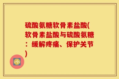 硫酸氨糖软骨素盐酸(软骨素盐酸与硫酸氨糖：缓解疼痛、保护关节)
