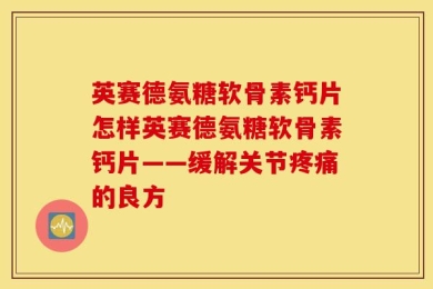英赛德氨糖软骨素钙片怎样英赛德氨糖软骨素钙片——缓解关节疼痛的良方