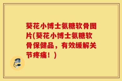 葵花小博士氨糖软骨图片(葵花小博士氨糖软骨保健品，有效缓解关节疼痛！)