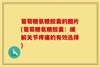 葡萄糖氨糖胶囊的图片(葡萄糖氨糖胶囊：缓解关节疼痛的有效选择)