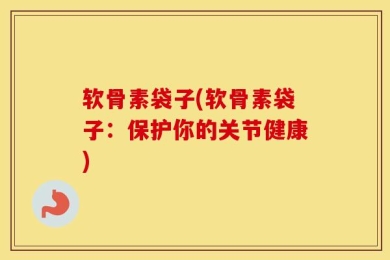 软骨素袋子(软骨素袋子：保护你的关节健康)