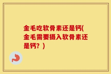金毛吃软骨素还是钙(金毛需要摄入软骨素还是钙？)