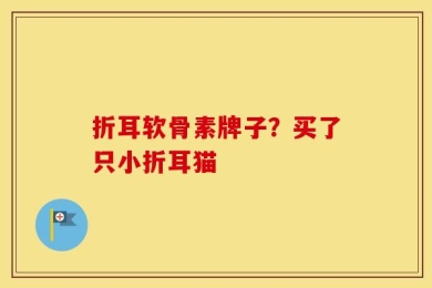 折耳软骨素牌子？买了只小折耳猫
