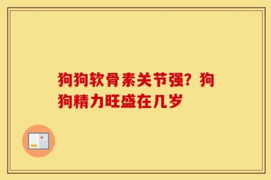 狗狗软骨素关节强？狗狗精力旺盛在几岁