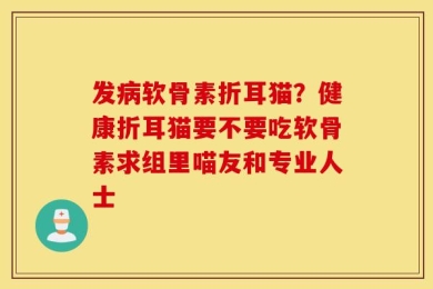 发病软骨素折耳猫？健康折耳猫要不要吃软骨素求组里喵友和专业人士