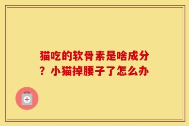 猫吃的软骨素是啥成分？小猫掉腰子了怎么办