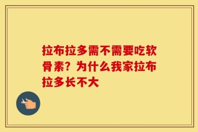 拉布拉多需不需要吃软骨素？为什么我家拉布拉多长不大