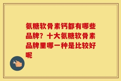 氨糖软骨素钙都有哪些品牌？十大氨糖软骨素品牌里哪一种是比较好呢