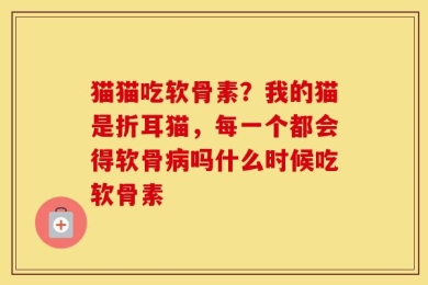 猫猫吃软骨素？我的猫是折耳猫，每一个都会得软骨病吗什么时候吃软骨素