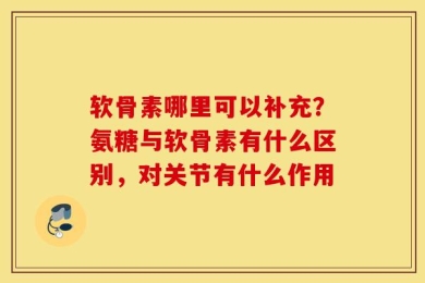 软骨素哪里可以补充？氨糖与软骨素有什么区别，对关节有什么作用