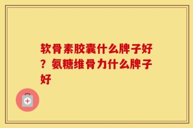 软骨素胶囊什么牌子好？氨糖维骨力什么牌子好