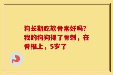 狗长期吃软骨素好吗？我的狗狗得了骨刺，在脊椎上，5岁了