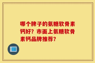 哪个牌子的氨糖软骨素钙好？市面上氨糖软骨素钙品牌推荐？