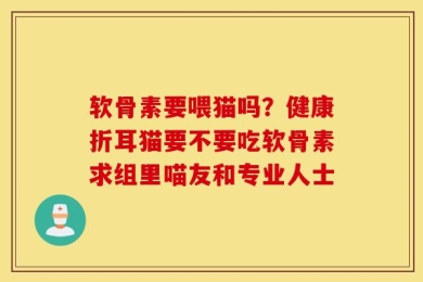 软骨素要喂猫吗？健康折耳猫要不要吃软骨素求组里喵友和专业人士