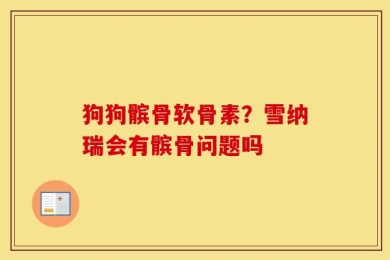 狗狗髌骨软骨素？雪纳瑞会有髌骨问题吗