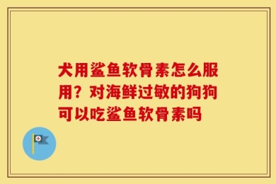 犬用鲨鱼软骨素怎么服用？对海鲜过敏的狗狗可以吃鲨鱼软骨素吗