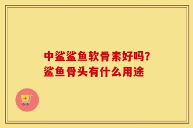 中鲨鲨鱼软骨素好吗？鲨鱼骨头有什么用途