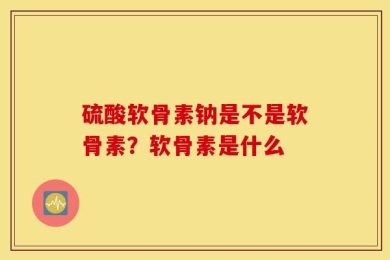 硫酸软骨素钠是不是软骨素？软骨素是什么