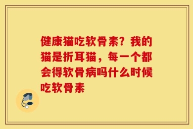 健康猫吃软骨素？我的猫是折耳猫，每一个都会得软骨病吗什么时候吃软骨素