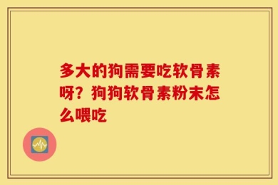 多大的狗需要吃软骨素呀？狗狗软骨素粉末怎么喂吃