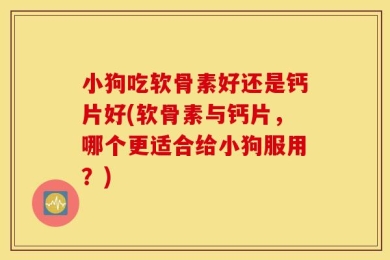 小狗吃软骨素好还是钙片好(软骨素与钙片，哪个更适合给小狗服用？)
