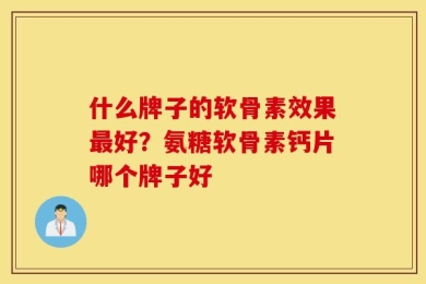 什么牌子的软骨素效果最好？氨糖软骨素钙片哪个牌子好