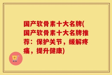 国产软骨素十大名牌(国产软骨素十大名牌推荐：保护关节，缓解疼痛，提升健康)