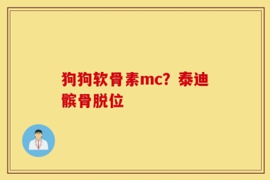 狗狗软骨素mc？泰迪髌骨脱位