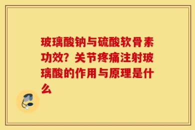 玻璃酸钠与硫酸软骨素功效？关节疼痛注射玻璃酸的作用与原理是什么