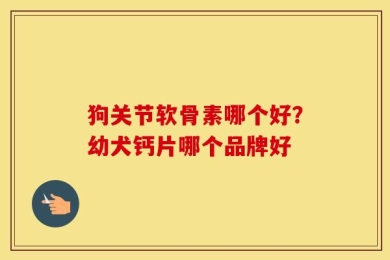狗关节软骨素哪个好？幼犬钙片哪个品牌好