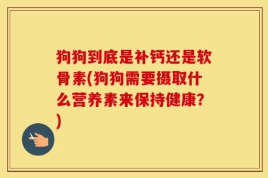 狗狗到底是补钙还是软骨素(狗狗需要摄取什么营养素来保持健康？)