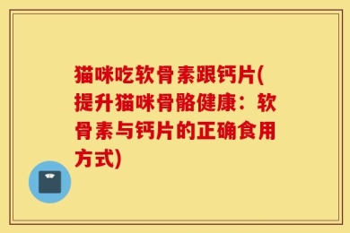 猫咪吃软骨素跟钙片(提升猫咪骨骼健康：软骨素与钙片的正确食用方式)