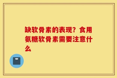 缺软骨素的表现？食用氨糖软骨素需要注意什么