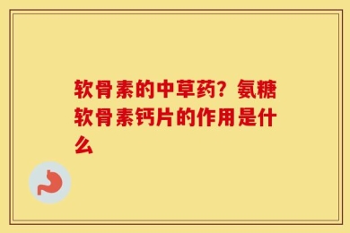 软骨素的中草药？氨糖软骨素钙片的作用是什么