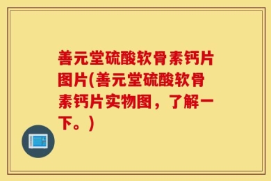 善元堂硫酸软骨素钙片图片(善元堂硫酸软骨素钙片实物图，了解一下。)