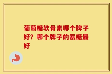 葡萄糖软骨素哪个牌子好？哪个牌子的氨糖最好