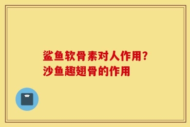 鲨鱼软骨素对人作用？沙鱼趣翅骨的作用