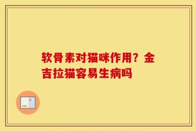 软骨素对猫咪作用？金吉拉猫容易生病吗