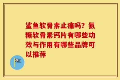 鲨鱼软骨素止痛吗？氨糖软骨素钙片有哪些功效与作用有哪些品牌可以推荐