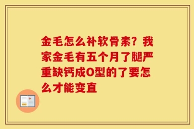 金毛怎么补软骨素？我家金毛有五个月了腿严重缺钙成O型的了要怎么才能变直