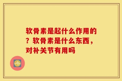 软骨素是起什么作用的？软骨素是什么东西，对补关节有用吗
