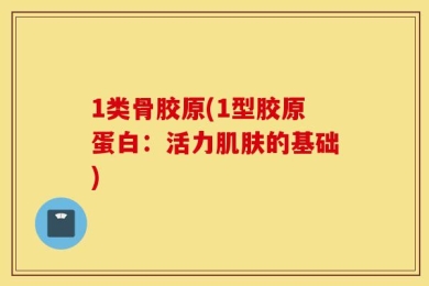 1类骨胶原(1型胶原蛋白：活力肌肤的基础)