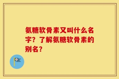 氨糖软骨素又叫什么名字？了解氨糖软骨素的别名？