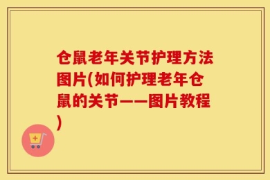 仓鼠老年关节护理方法图片(如何护理老年仓鼠的关节——图片教程)