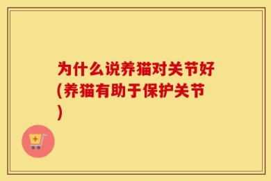 为什么说养猫对关节好(养猫有助于保护关节)