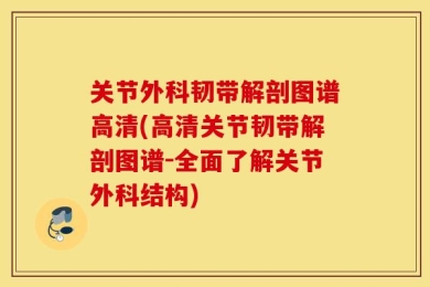 关节外科韧带解剖图谱高清(高清关节韧带解剖图谱-全面了解关节外科结构)