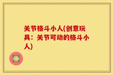 关节格斗小人(创意玩具：关节可动的格斗小人)