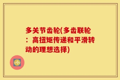 多关节齿轮(多齿联轮：高扭矩传递和平滑转动的理想选择)